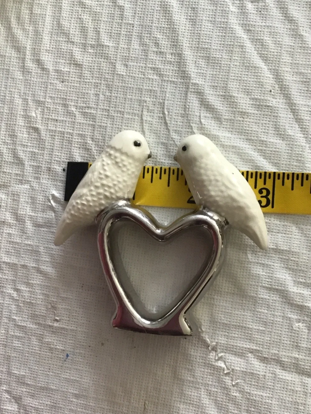 White Bird Heart Napkin Rings — Set of 4